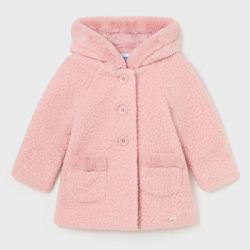 Mayoral pink shearling coat - 02416.