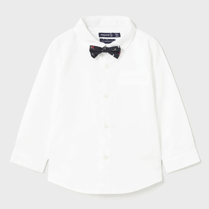Mayoral boy's white shirt & bow tie - 02177.