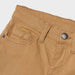Closer look at the Mayoral tan slim fit trousers.