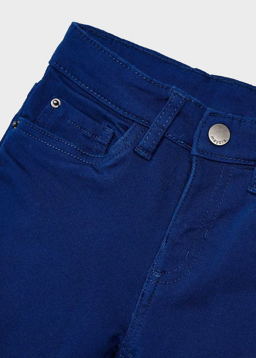 Closer look at the Mayoral blue slim fit trousers.