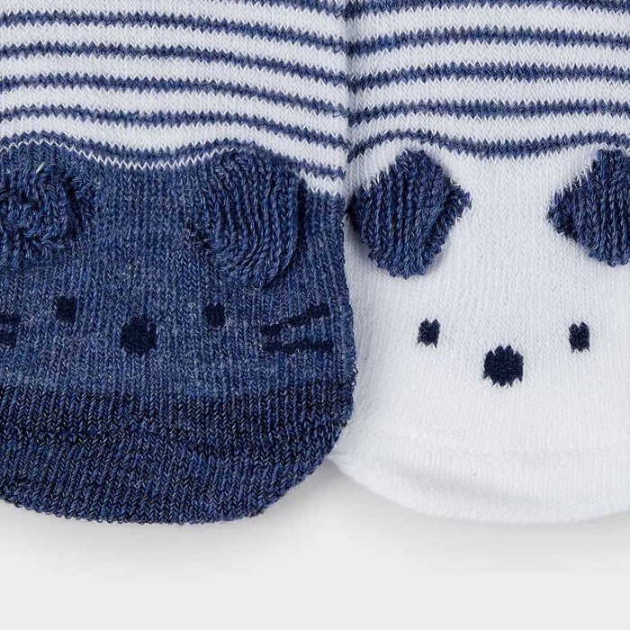 Close up of the Mayoral Baby Boy's Socks Twinpack Dark Blue