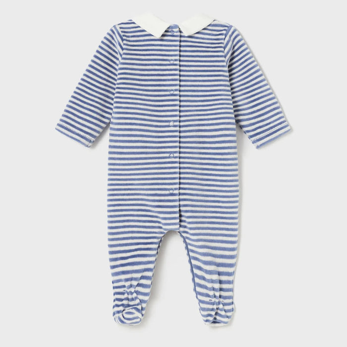 Back of the Mayoral striped babygrow.