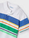 Closer look at the Mayoral striped polo shirt.