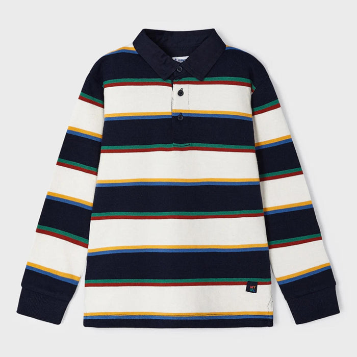 Mayoral navy striped polo shirt - 04102.