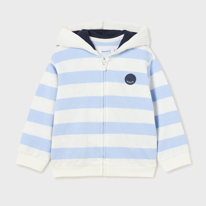 Mayoral baby boy' blue and white striped top.