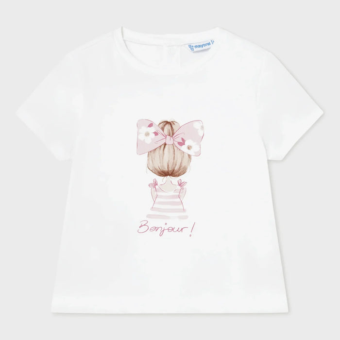 Baby girl's white t-shirt.
