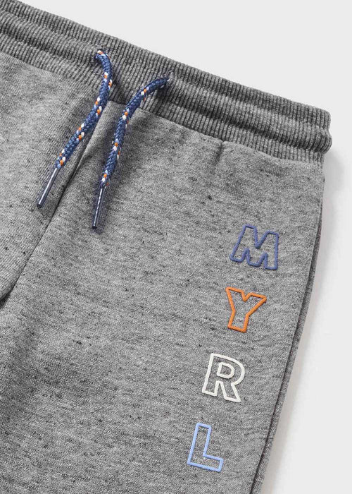 Closer look at the Mayoral grey track bottoms.