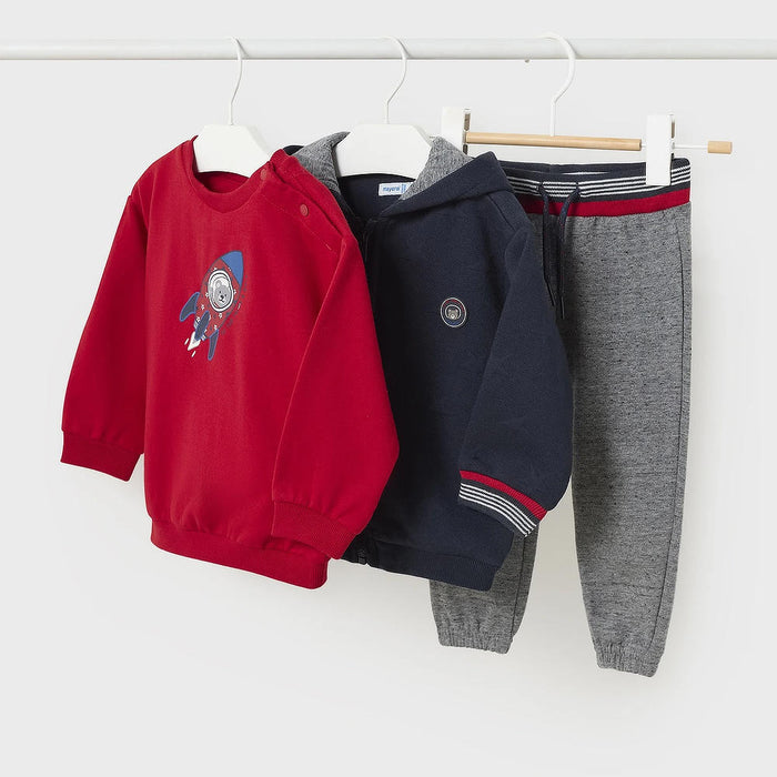 Mayoral boy's red three piece tracksuit - 02872.
