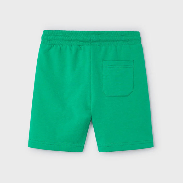 Back view of the Mayoral green track shorts.