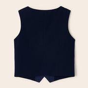 Rear view of the Mayoral navy waistcoat.