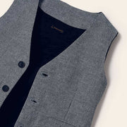 Closer look at the Mayoral grey waistcoat.