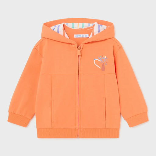 Mayoral baby boy's orange zip up hoodie - 01449.