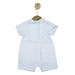 Reverse view of the Mintini Striped Romper.