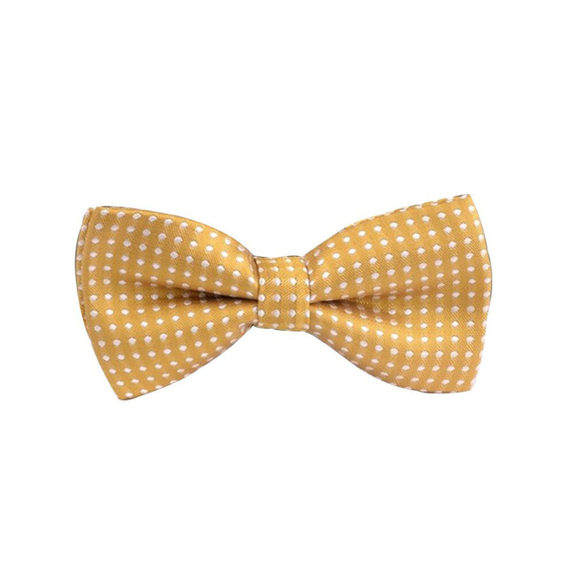Polka Dot Dickie Bow - Gold
