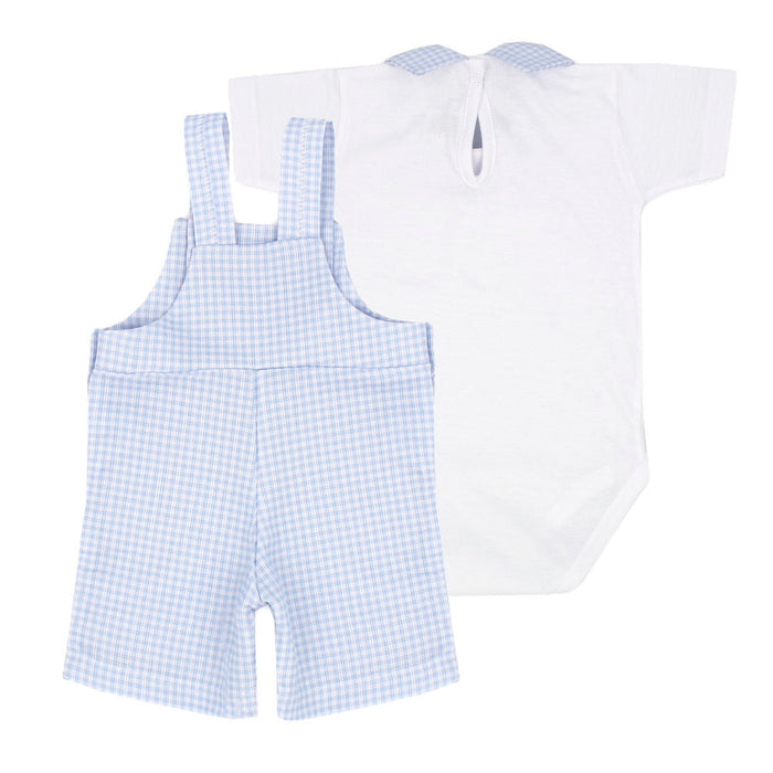 Reverse view of the Rapife Chopin Dungarees Set Blue.
