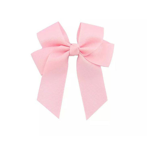 Girl's baby pink ribbon bow hair clip.