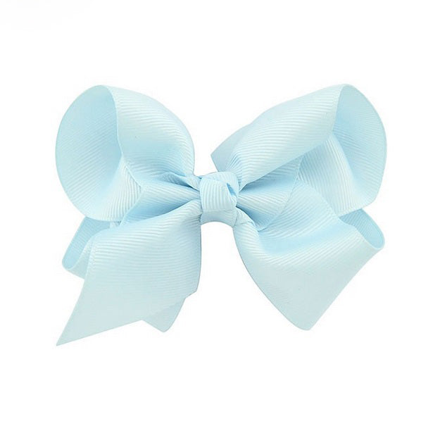 Girl's Ribbon Bow Clip - Baby Blue