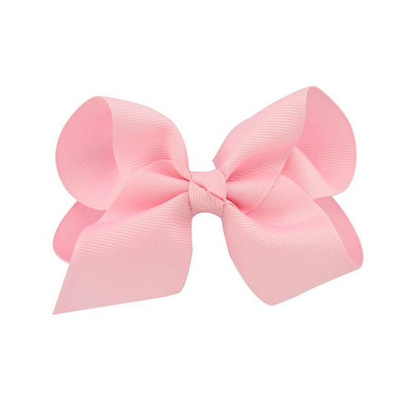 Girl's Ribbon Bow Clip - Baby Pink