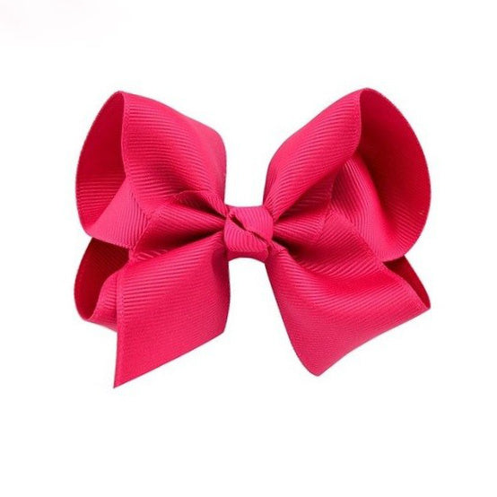 Girl's Ribbon Bow Clip - Pink