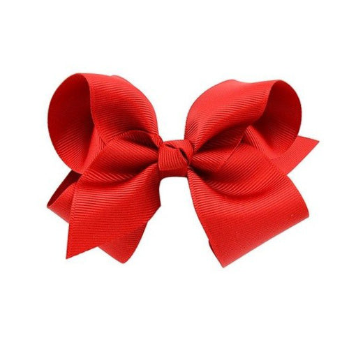 Girl's Ribbon Bow Clip - Red