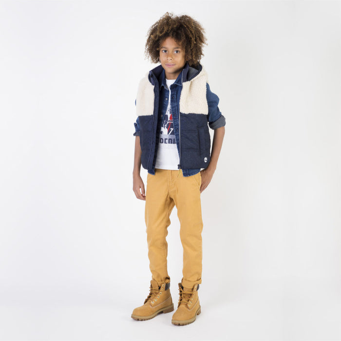 Boy modelling the Timberland Boy's Chinos - t24a70