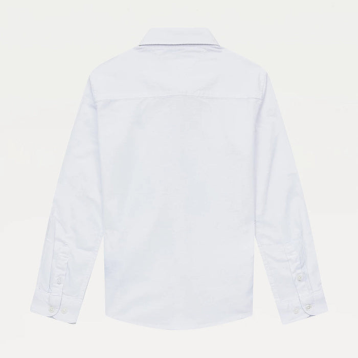 Reverse view of the Tommy Hilfiger Boy's Oxford Shirt - White.
