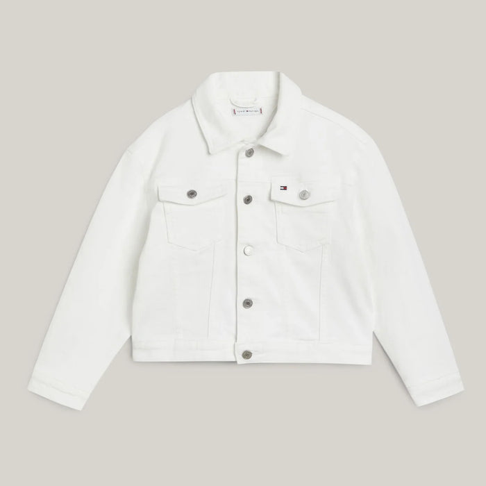 Tommy Hilfiger girl's white denim jacket - kg07903.