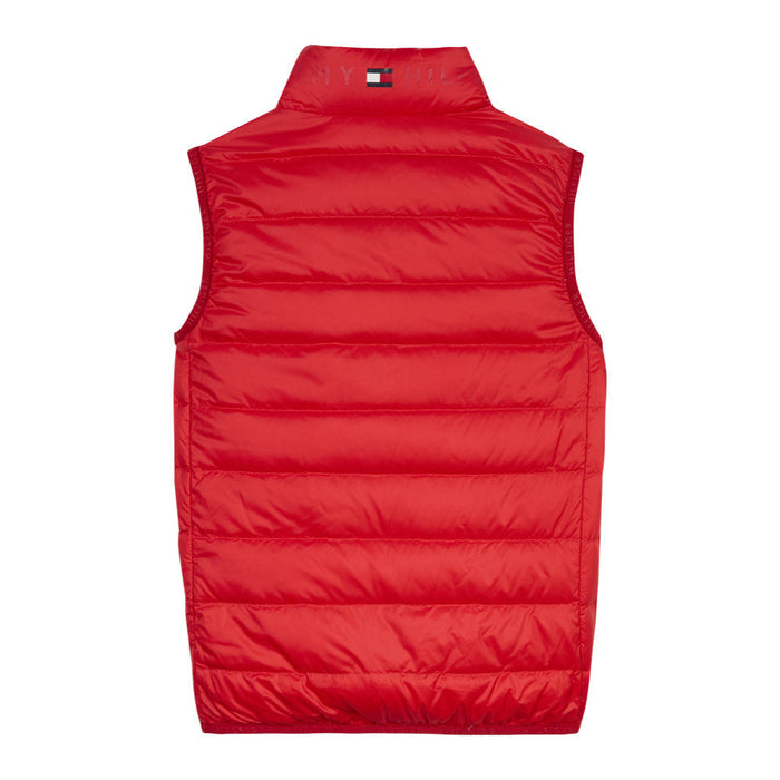 Reverse view of the Red Tommy Hilfiger Down Padded Gilet.