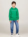 Boy modelling the Tommy Hilfiger essential hoodie.