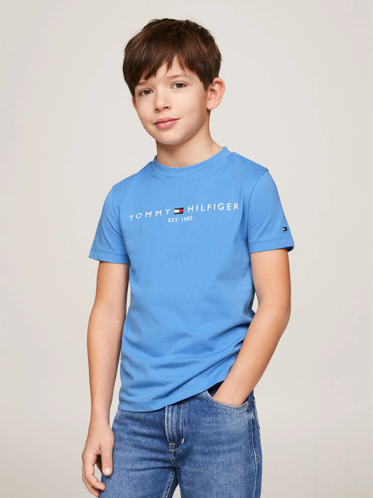 Boy wearing the Tommy Hilfiger essential t-shirt.