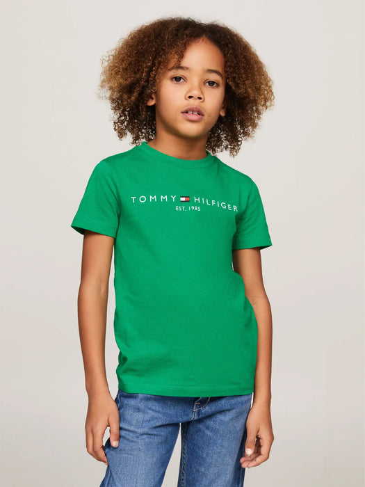 Boy wearing the Tommy Hilfiger essential t-shirt.