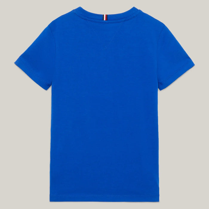 Back of the Tommy Hilfiger blue logo t-shirt.