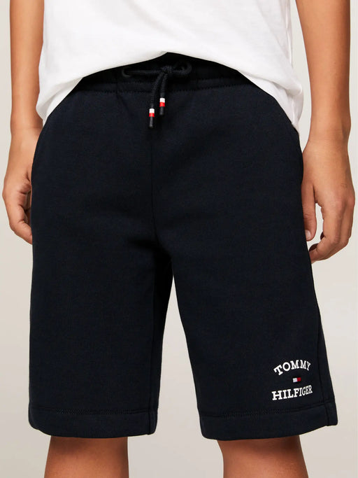Closer look at the Tommy Hilfiger logo track shorts.