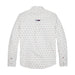 Reverse view of the Tommy Hilfiger white mini print shirt.