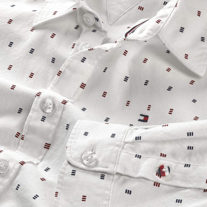 Tommy Hilfiger mini print shirt with logo pattern print.