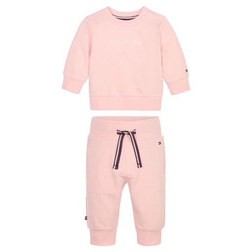 Tommy Hilfiger baby girl's pink monotype tracksuit - kn01646.