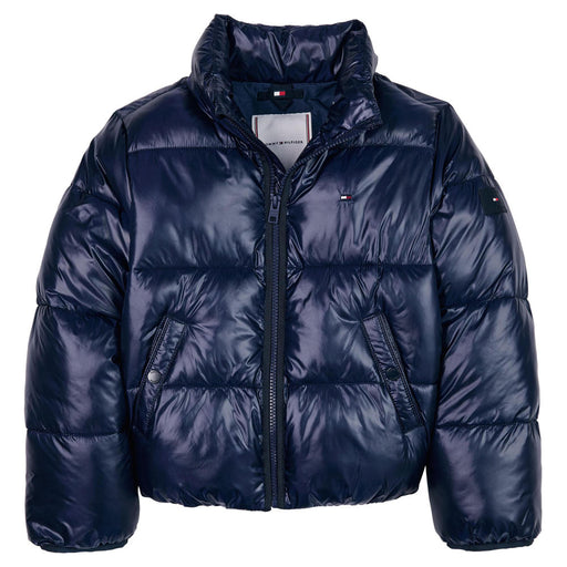 Tommy Hilfiger girl's navy puffer jacket - kg07392.