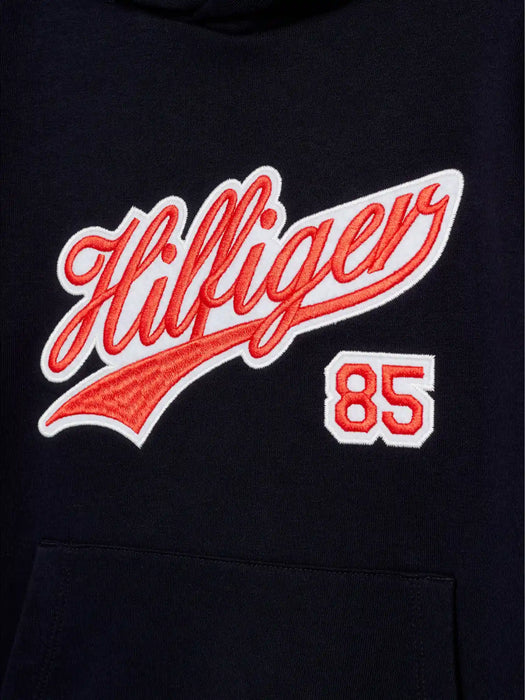 Closer look at the Tommy Hilfiger script logo hoodie.
