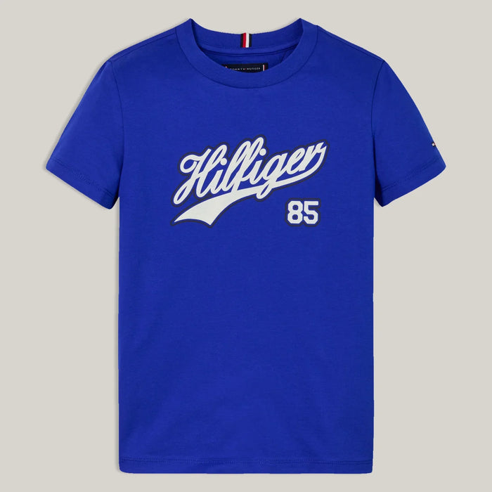Tommy Hilfiger blue script logo t-shirt - kb08679.