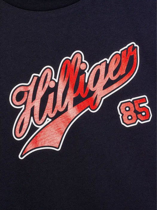 Closer look at the Tommy Hilfiger script logo t-shirt.