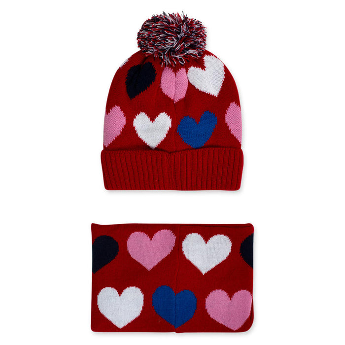 Back of the Tuc Tuc red bobble hat & neck warmer.