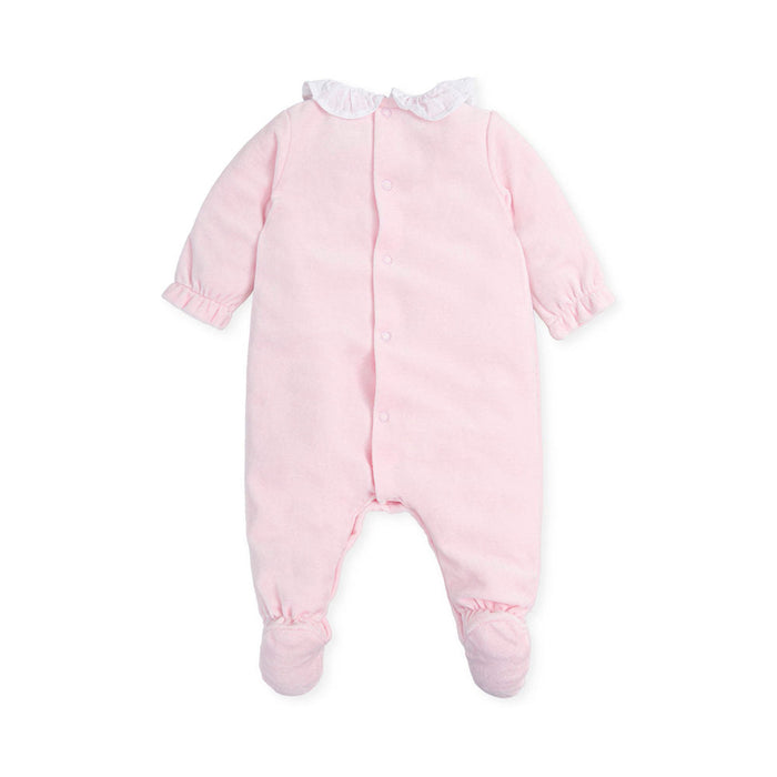 Reverse view of the Pink Tutto Piccolo Medallion Babygrow.