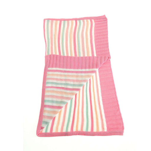 Ziggle Baby Blanket Pink and Green Stripes