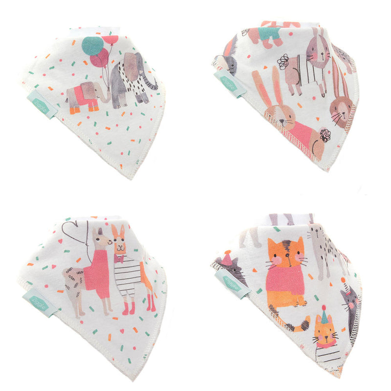 Ziggle Bandana Bib Ticker Tape Parade - Pack 4