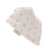 Ziggle white bandana bib with peach dots.