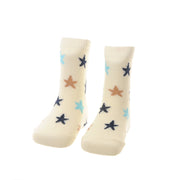 Ziggle Dinos & Stars Socks - Beige & Blue Stars