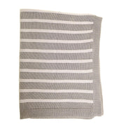 Ziggle Baby Blanket Grey & White Stripes