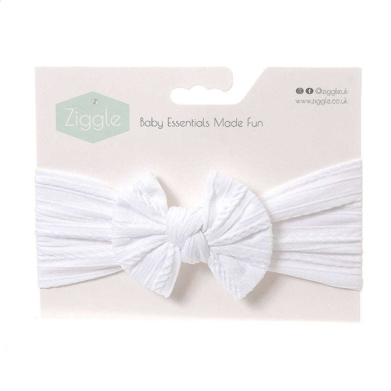 Ziggle Top Bow Headband - White